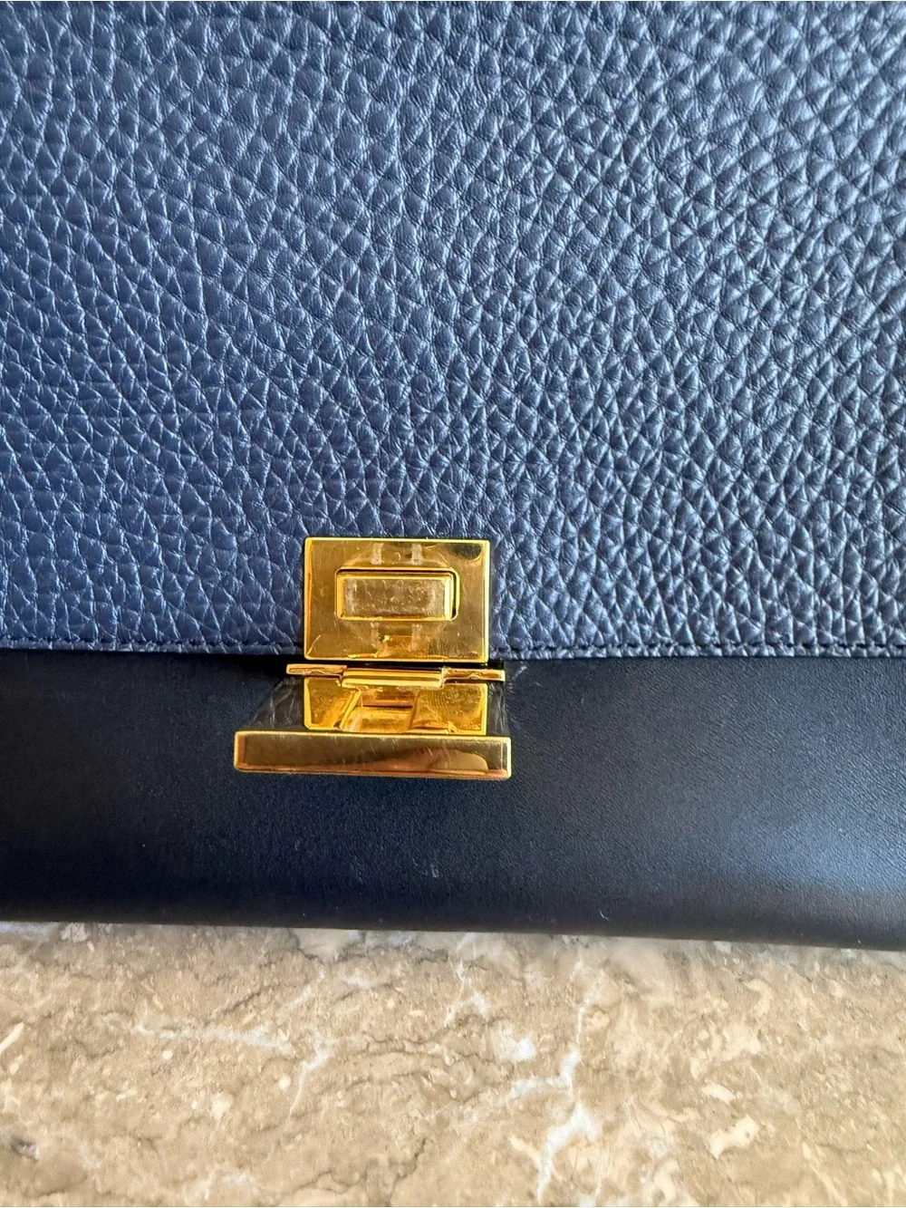 Celine Top Handle Bag in Black, Navy & Red with COA Authentic!!